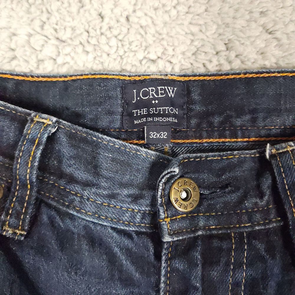 J.CREW The Sutton Mens Dark Wash Straight Leg 100% Cotton Jeans Size 32x32 a015 - Picture 12 of 12